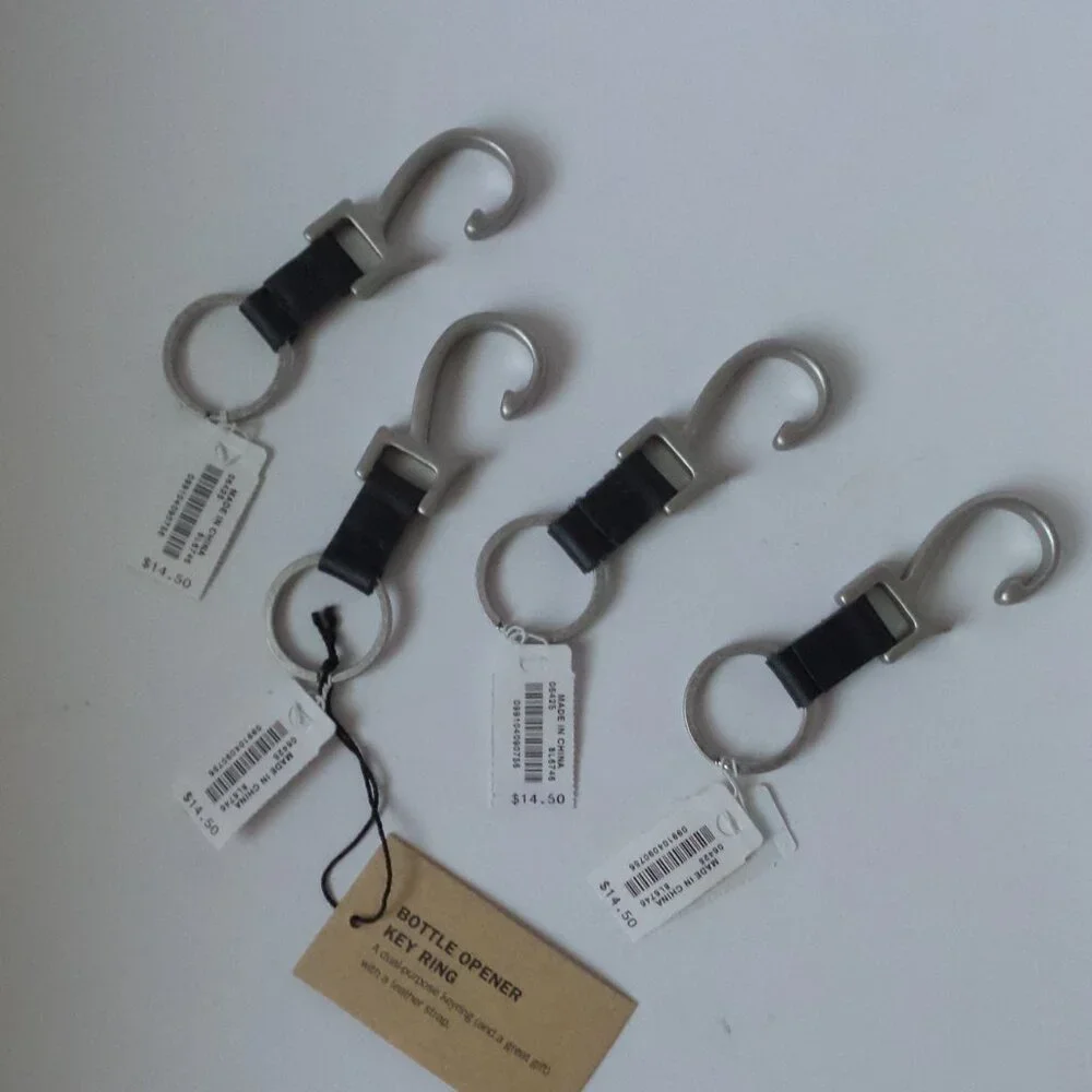 J. crew bottle opener key rings, Four